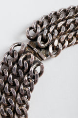 Vintage Unsigned Starry Curb Chain Collar Necklace Clasp detail