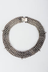 Vintage Unsigned Starry Curb Chain Collar Necklace Backside