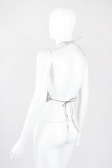 Recess Los Angeles Designer Consignment Vintage Ombre Liquid Metal Mesh Halter Top Whiting Davis