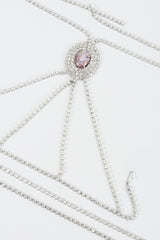 Vintage Unsigned Rhinestone Body Chain at Recess LA