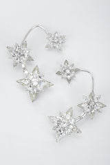 Vintage Unsigned Avant Garde Crystal Star Ear Hooks at Recess Los Angeles