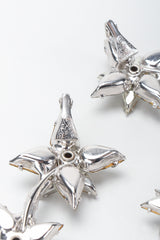 Vintage Unsigned Avant Garde Crystal Star Ear Hook Clip Detail