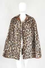 Recess Designer Consignment Vintage Faux Leopard Reversible Cape Los Angeles Resale
