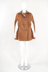 Recess Designer Consignment Vintage Faux Leopard Reversible Cape Los Angeles Resale