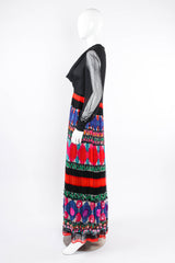 Pleated Circle Print Maxi Dress