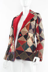 Vintage Multi-Colored Patchwork Print Blazer mannequin side angle @ Recess Los Angeles