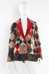 Vintage Multi-Colored Patchwork Print Blazer mannequin front @ Recess Los Angeles