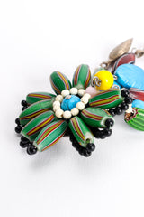 Vintage Whimsical Millefiori Bead Flower Earrings flower close up detail @ Recess LA