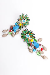 Vintage Whimsical Millefiori Bead Flower Earrings front pair angle @ Recess LA