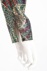 Vintage Metallic Mardi Gras Wrap Blouse on Mannequin sleeve cuff at Recess LA