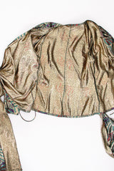 Vintage Metallic Mardi Gras Wrap Blouse inside face at Recess Los Angeles
