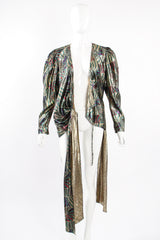 Vintage Metallic Mardi Gras Wrap Blouse on Mannequin open at Recess Los Angeles