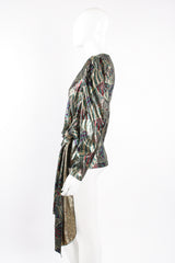 Vintage Metallic Mardi Gras Wrap Blouse on Mannequin side at Recess Los Angeles