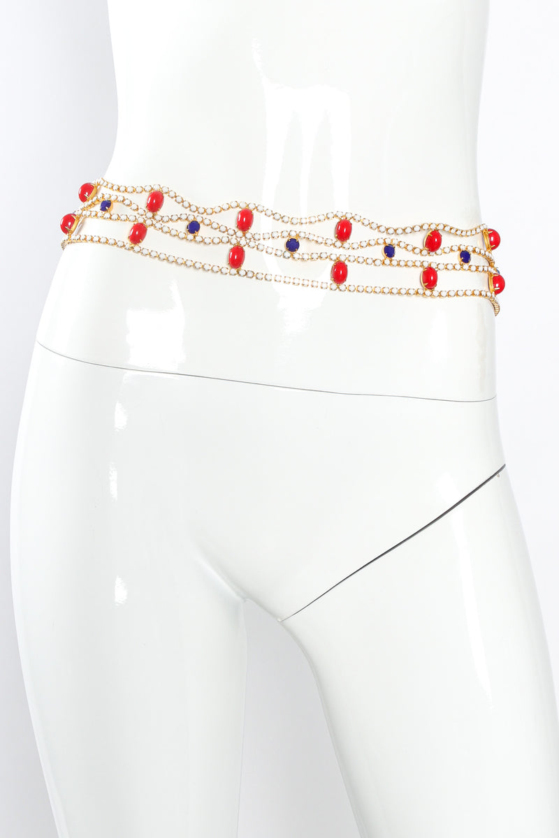 Vintage Stone Jeweled Chain Link Belt mannequin front @ Recess Los Angeles