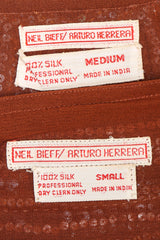 Recess Los Angeles Designer Consignment Vintage Neil Bieff Arturo Herrera Collaboration Sequin Silk Chiffon Jacket & Dress Skirt Set