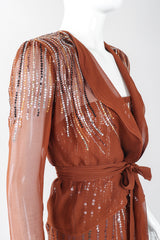 Recess Los Angeles Designer Consignment Vintage Neil Bieff Arturo Herrera Collaboration Sequin Silk Chiffon Jacket & Dress Skirt Set