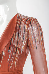 Recess Los Angeles Designer Consignment Vintage Neil Bieff Arturo Herrera Collaboration Sequin Silk Chiffon Jacket & Dress Skirt Set