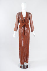 Recess Los Angeles Designer Consignment Vintage Neil Bieff Arturo Herrera Collaboration Sequin Silk Chiffon Jacket & Dress Skirt Set