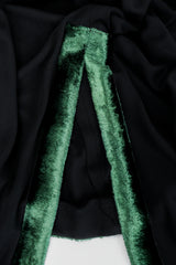 Vintage Janice Wainwright Crepe Jersey Skirt Slit Velvet detail