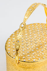 Vintage Neiman Marcus Gold Metal Floral Vanity Case Box Bag Handle at Recess Los Angeles