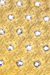 Vintage Neiman Marcus Gold Metal Floral Vanity Case Box Bag rhinestone detail