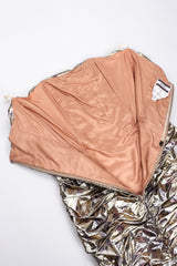 Recess Los Angeles Vintage Neiman Marcus Ruched Liquid Gold Lamé Gown