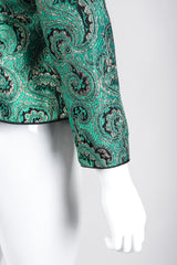 Recess Los Angeles Vintage Neiman Marcus Emerald Jeweled Brocade Peplum Jacket