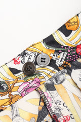 Recess Los Angele Designer Consignment Vintage Nicole Miller Giorgio Beverly Hills Print Pleated Wrap Skirt