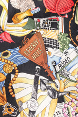 Recess Los Angele Designer Consignment Vintage Nicole Miller Giorgio Beverly Hills Print Pleated Wrap Skirt