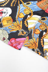 Recess Los Angele Designer Consignment Vintage Nicole Miller Giorgio Beverly Hills Print Pleated Wrap Skirt