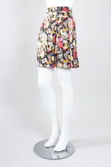 Recess Los Angele Designer Consignment Vintage Nicole Miller Giorgio Beverly Hills Print Pleated Wrap Skirt