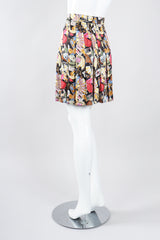 Recess Los Angele Designer Consignment Vintage Nicole Miller Giorgio Beverly Hills Print Pleated Wrap Skirt