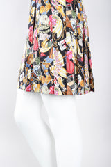 Recess Los Angele Designer Consignment Vintage Nicole Miller Giorgio Beverly Hills Print Pleated Wrap Skirt