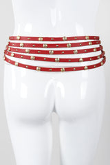 Recess Los Angeles Vintage Nitanova Medusa Medallion Leather Contour Strip Belt