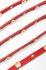 Recess Los Angeles Vintage Nitanova Medusa Medallion Leather Contour Strip Belt