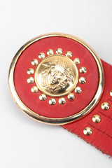 Recess Los Angeles Vintage Nitanova Medusa Medallion Leather Contour Strip Belt