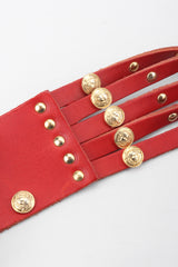 Recess Los Angeles Vintage Nitanova Medusa Medallion Leather Contour Strip Belt