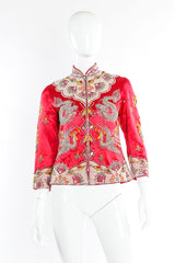 Embellished silk dragon jacket on mannequin @recessla