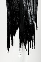 Vintage Asymmetrical Beaded Flame Cocktail Dress on Mannequin skirt at Recess Los Angeles