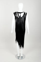 Vintage Asymmetrical Beaded Flame Cocktail Dress on Mannequin back at Recess Los Angeles