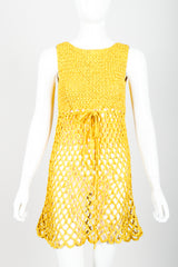 Vintage Crochet Net Dress Swim Coverup on Mannequin front crop at Recess Los Angeles