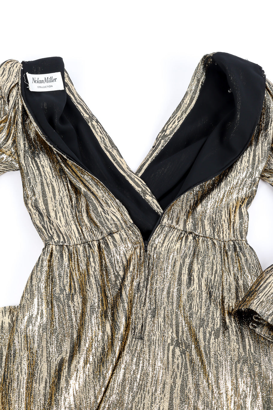 Metallic dress by Nolan Miller unzipped @recessla