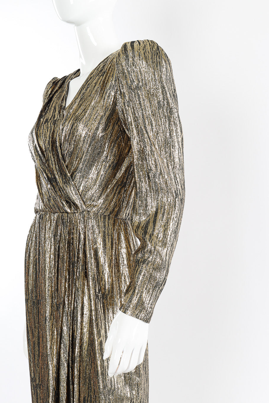 Metallic dress by Nolan Miller mannequin sleeve @recessla