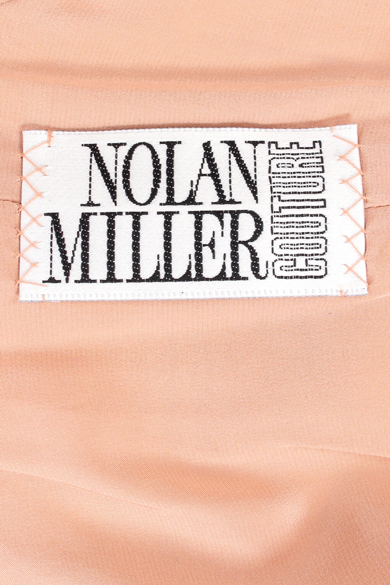 Vintage Nolan Miller Couture Embellished Metallic Lace Gown label at Recess Los Angeles