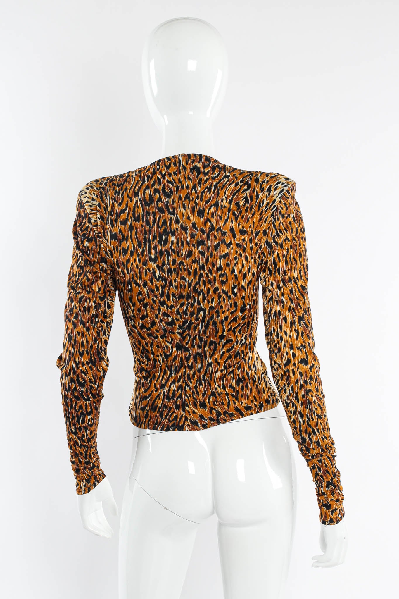 Vintage Norma Kamali Leopard Print Top mannequin back at Recess Los Angeles