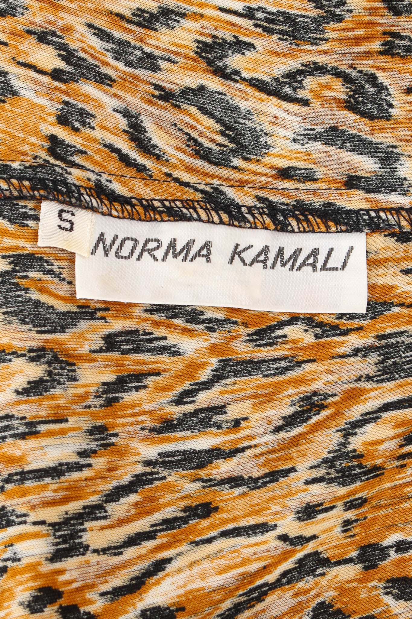 Vintage Norma Kamali Leopard Print Top Label at Recess Los Angeles