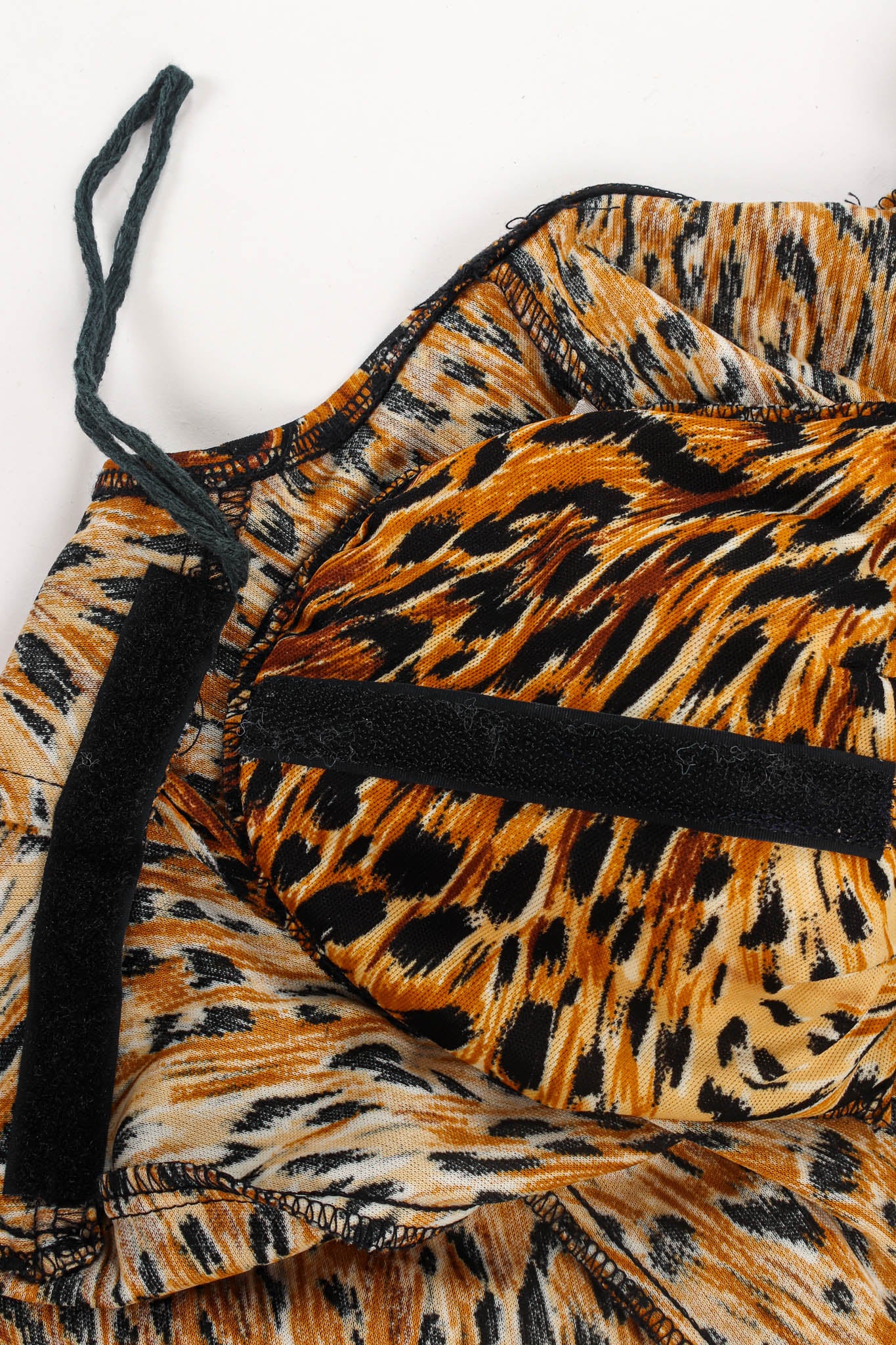 Vintage Norma Kamali Leopard Print Top velcro removable shoulder pads at Recess Los Angeles