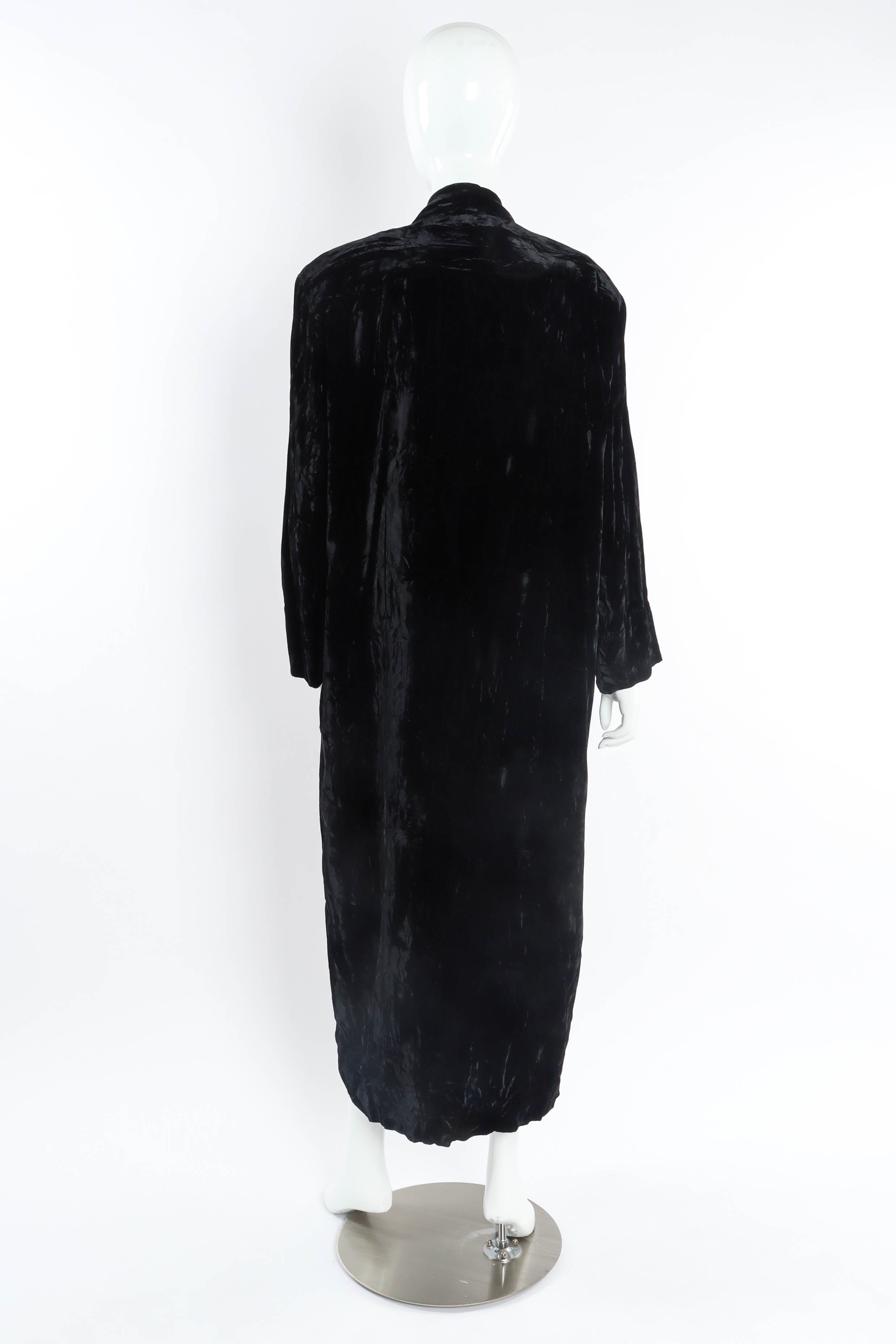 Vintage Norma Kamali Velvet Duster Jacket mannequin back @ Recess Los Angeles