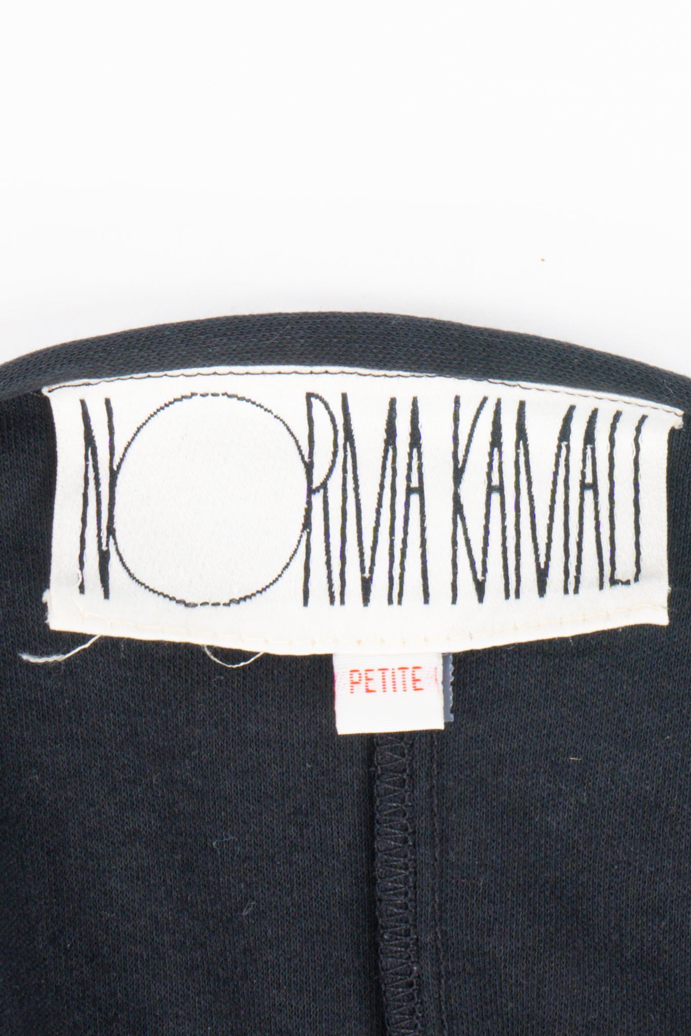 Vintage Norma Kamali Jersey Knit Harem Bubble Jumpsuit label at Recess Los Angeles