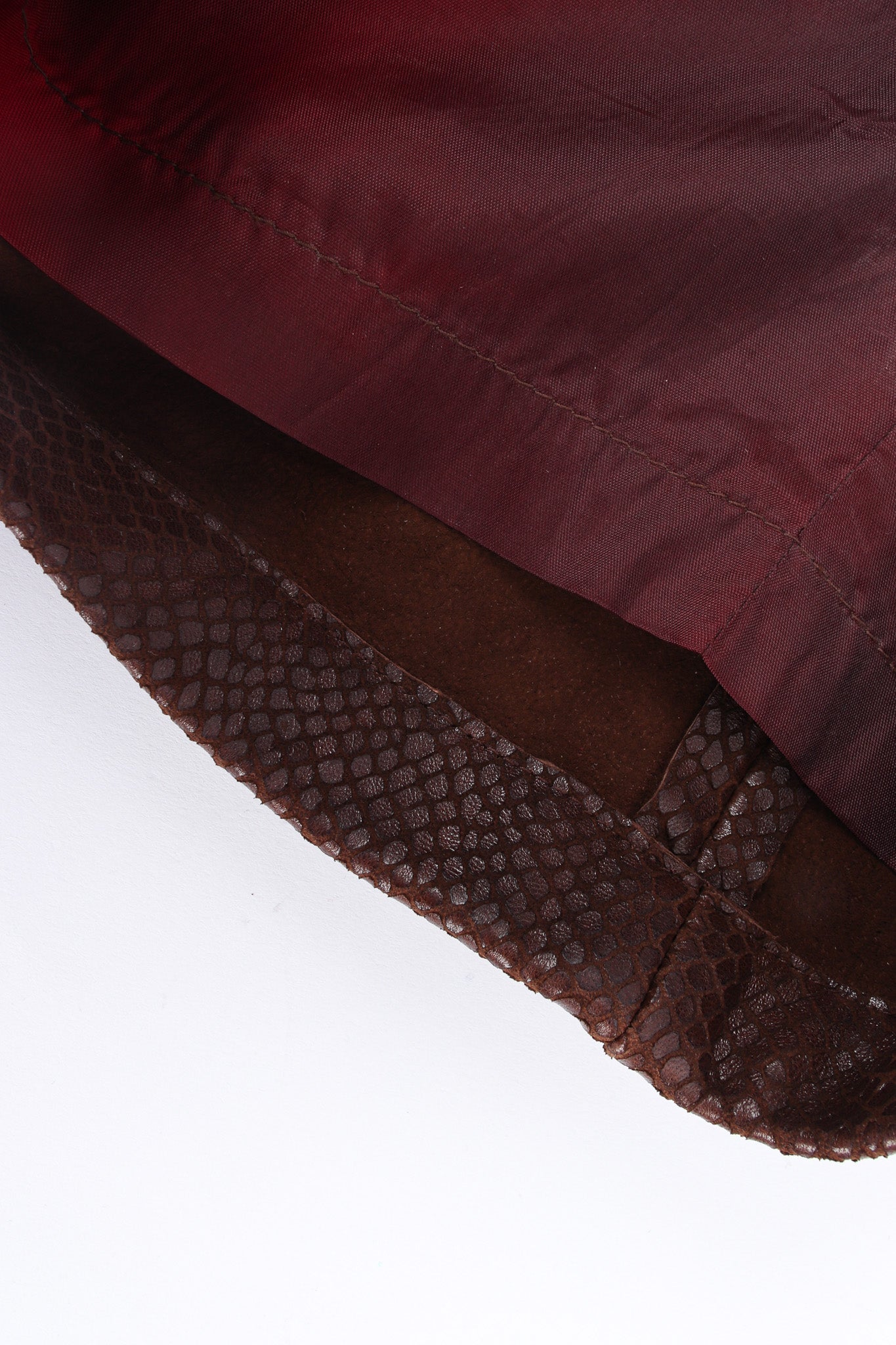 Vintage Omo Norma Kamali Snake Embossed Leather Skirt hem/lining @ Recess LA